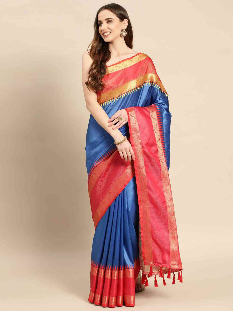 Exclusive Ganga Jamuna Pattu Border Banarasi Soft Silk Saree