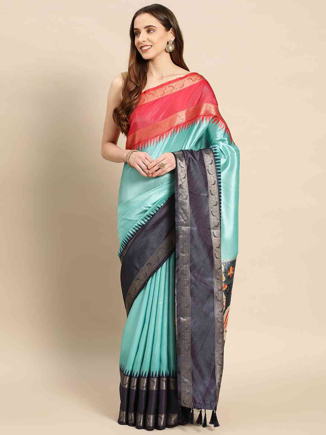 Ganga Jamuna Pattu Border Banarasi Soft Silk Saree