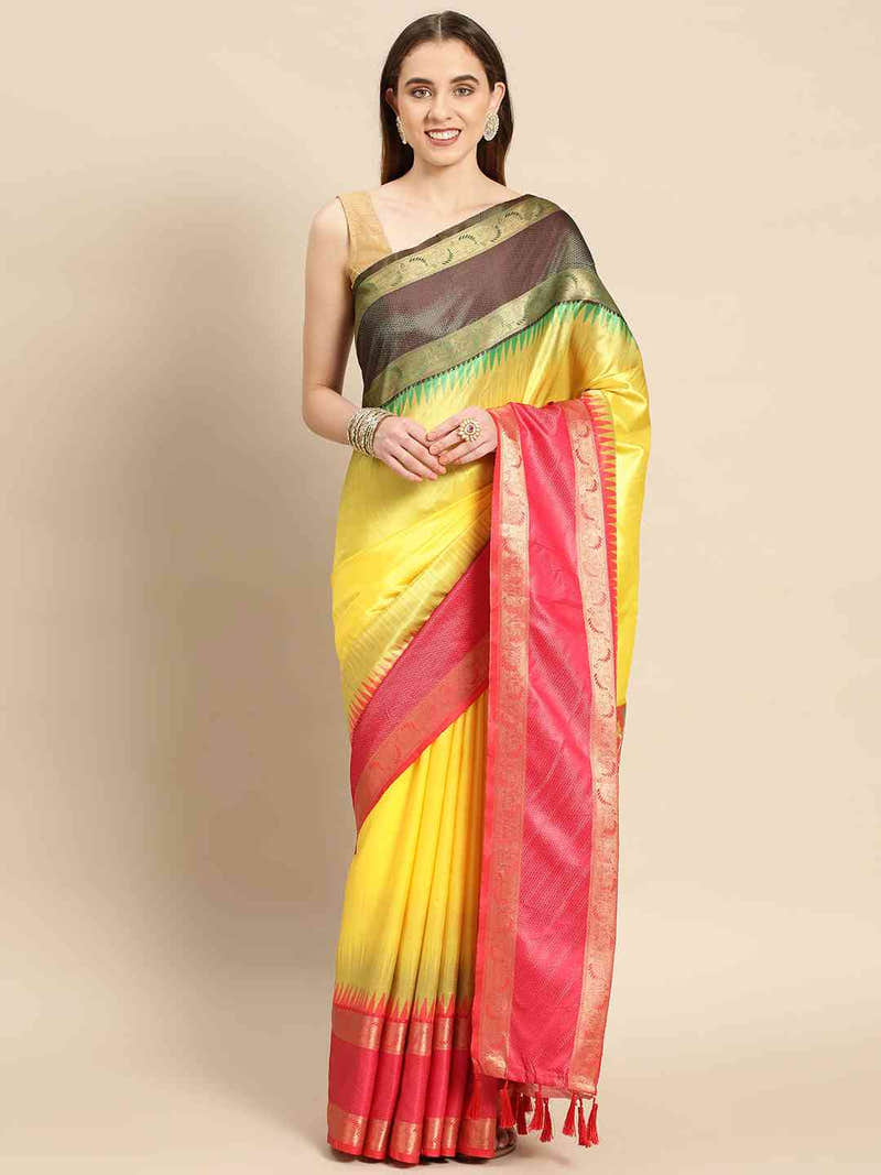 Exclusive Ganga Jamuna Pattu Border Banarasi Soft Silk Saree