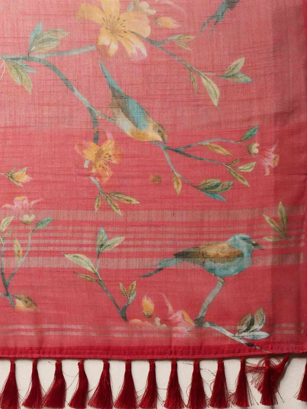 Mustard Colour Soft Linen Saree With Exquisite Digital Print