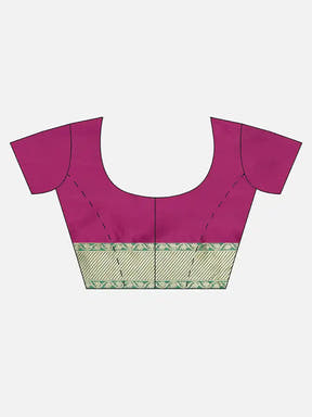 Banarasi Silk Rani Colour Woven Design Print Saree