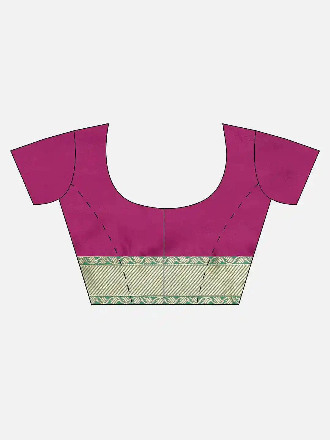 Banarasi Silk Rani Colour Woven Design Print Saree
