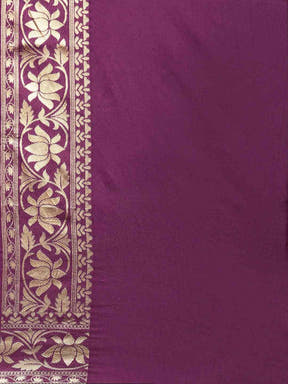 Banarasi Silk Burgundy Colour Ethnic Motifs Saree
