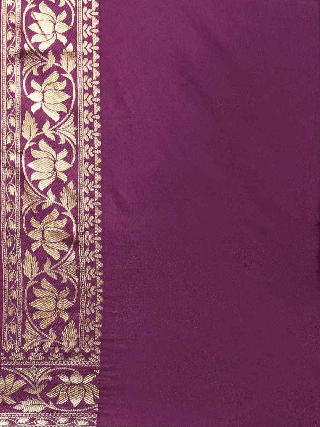 Banarasi Silk Burgundy Colour Ethnic Motifs Saree