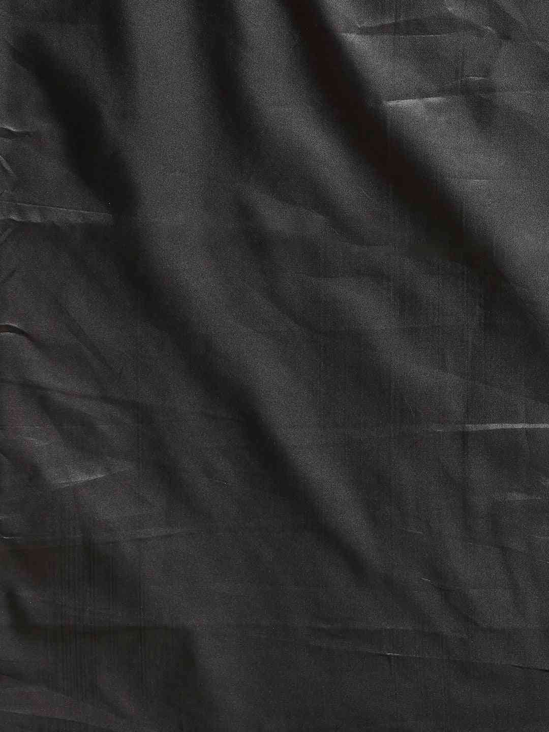  Banarasi Black Geometric Design Silk Cotton Saree