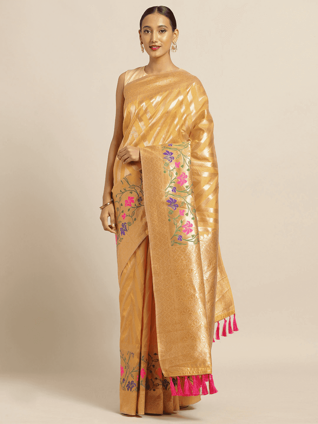 Shop Banarasi Geometric Design Katan Silk Saree | Vastranand