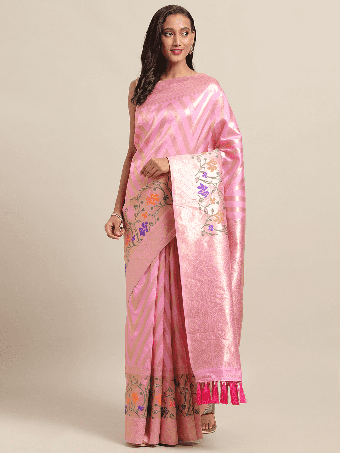 Shop Banarasi Geometric Design Katan Silk Saree | Vastranand