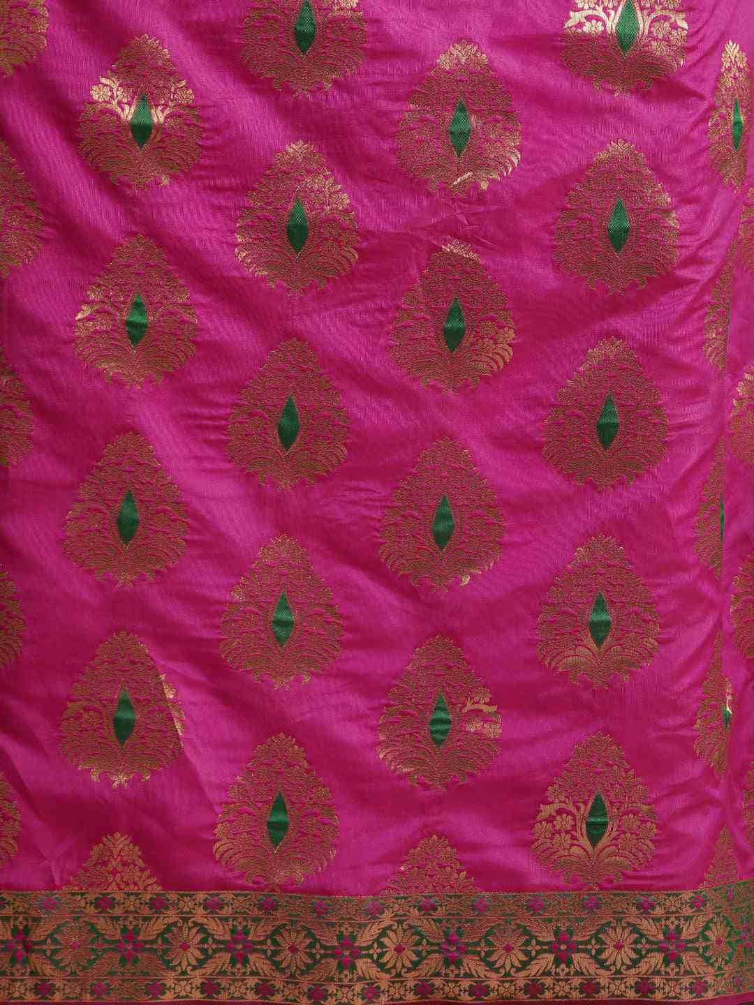 Rani Colour Silk Woven Design Banarasi Saree 