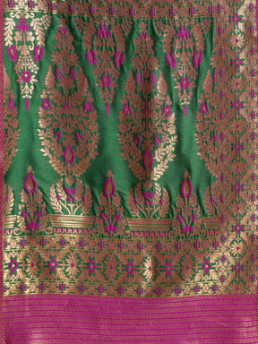 Rani Colour Silk Woven Design Banarasi Saree 