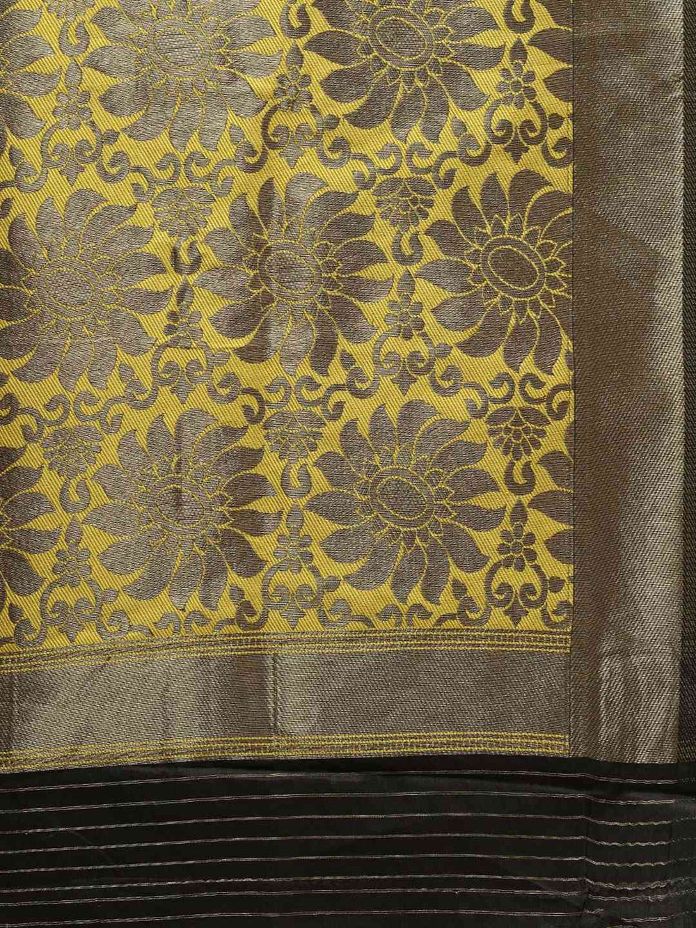 Banarasi Yellow Saree with Zari Border 