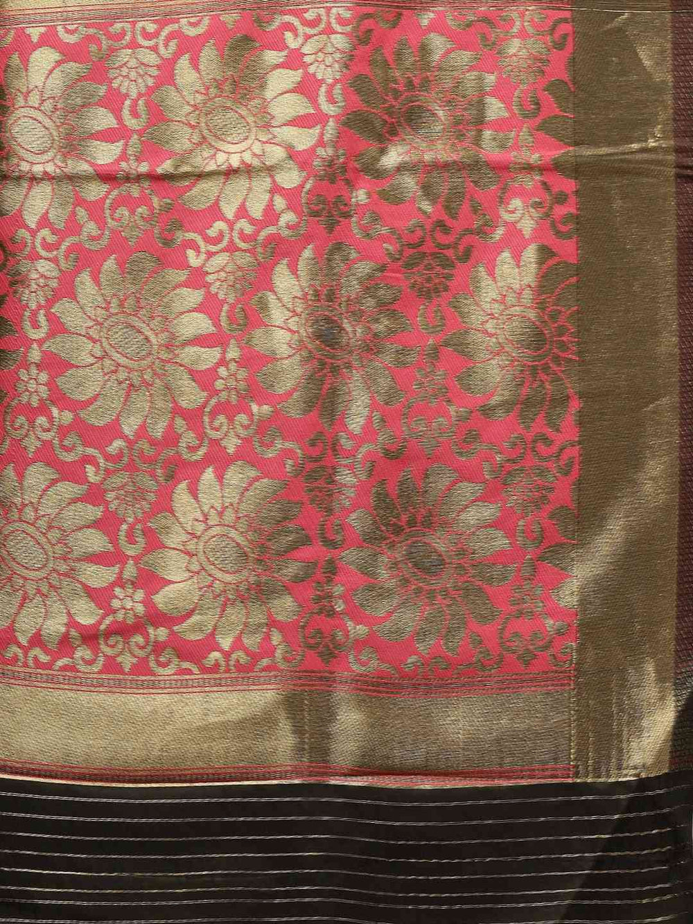 Banarasi Gajari Colour Saree with Woven Design & Zari Border