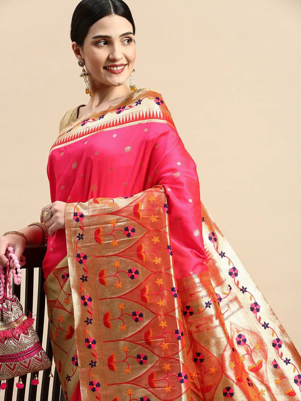Exquisite Yevla Paithani Minakari Work Silk Saree