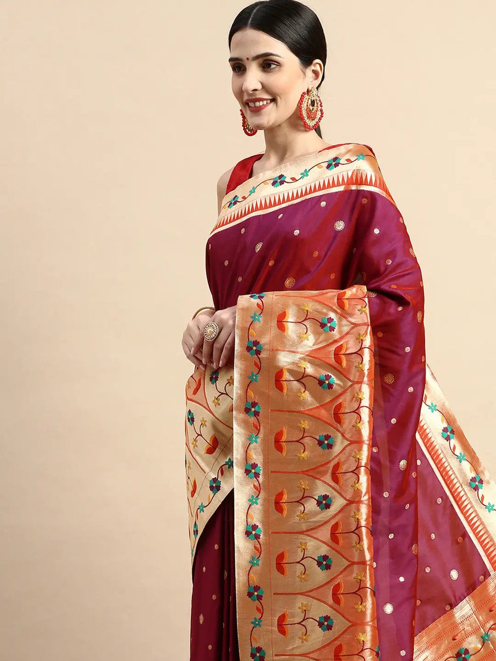 Exquisite Yevla Paithani Minakari Work Silk Saree