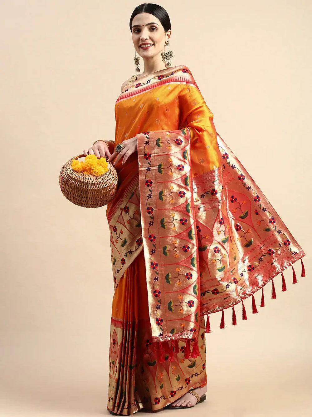 Exquisite Yevla Paithani Minakari Work Silk Saree