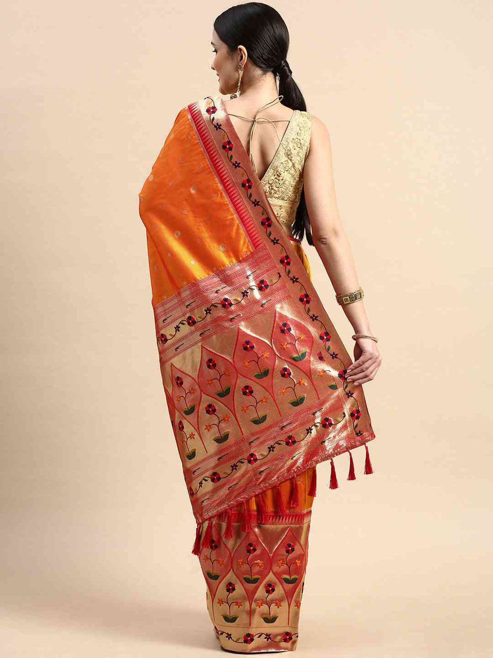 Exquisite Yevla Paithani Minakari Work Silk Saree