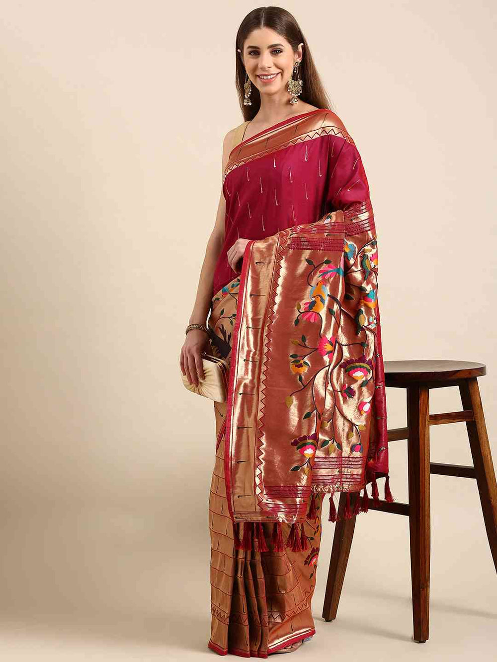 Exquisite Yevla Paithani Minakari Work Silk Saree