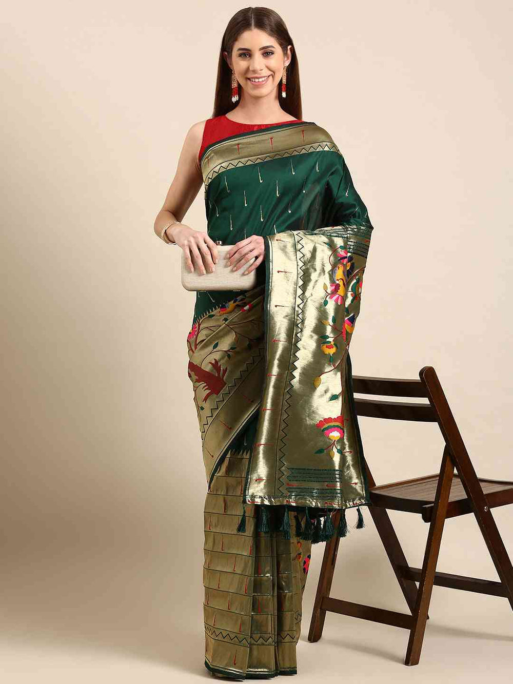 Exquisite Yevla Paithani Minakari Work Silk Saree