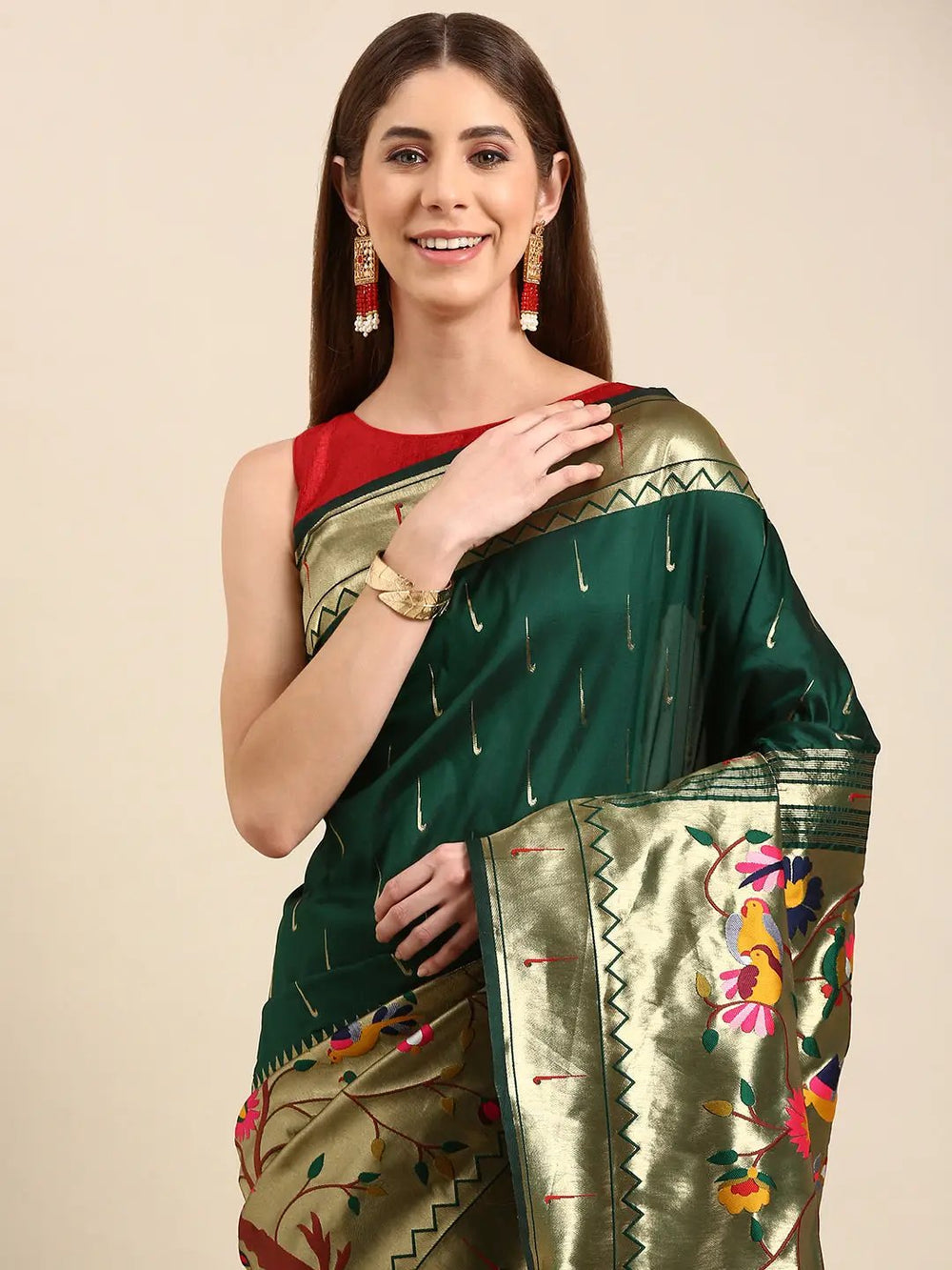 Exquisite Yevla Paithani Minakari Work Silk Saree