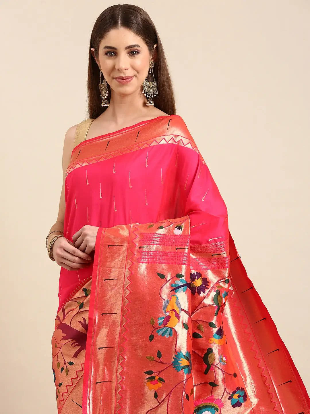 Exquisite Yevla Paithani Minakari Work Silk Saree
