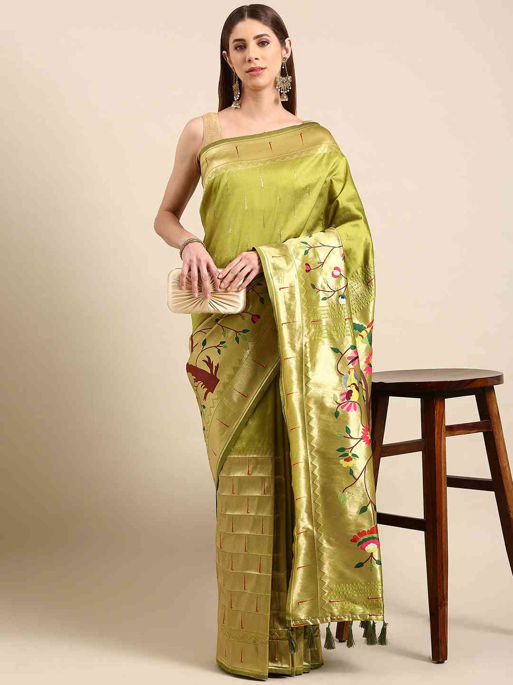 Exquisite Yevla Paithani Minakari Work Silk Saree