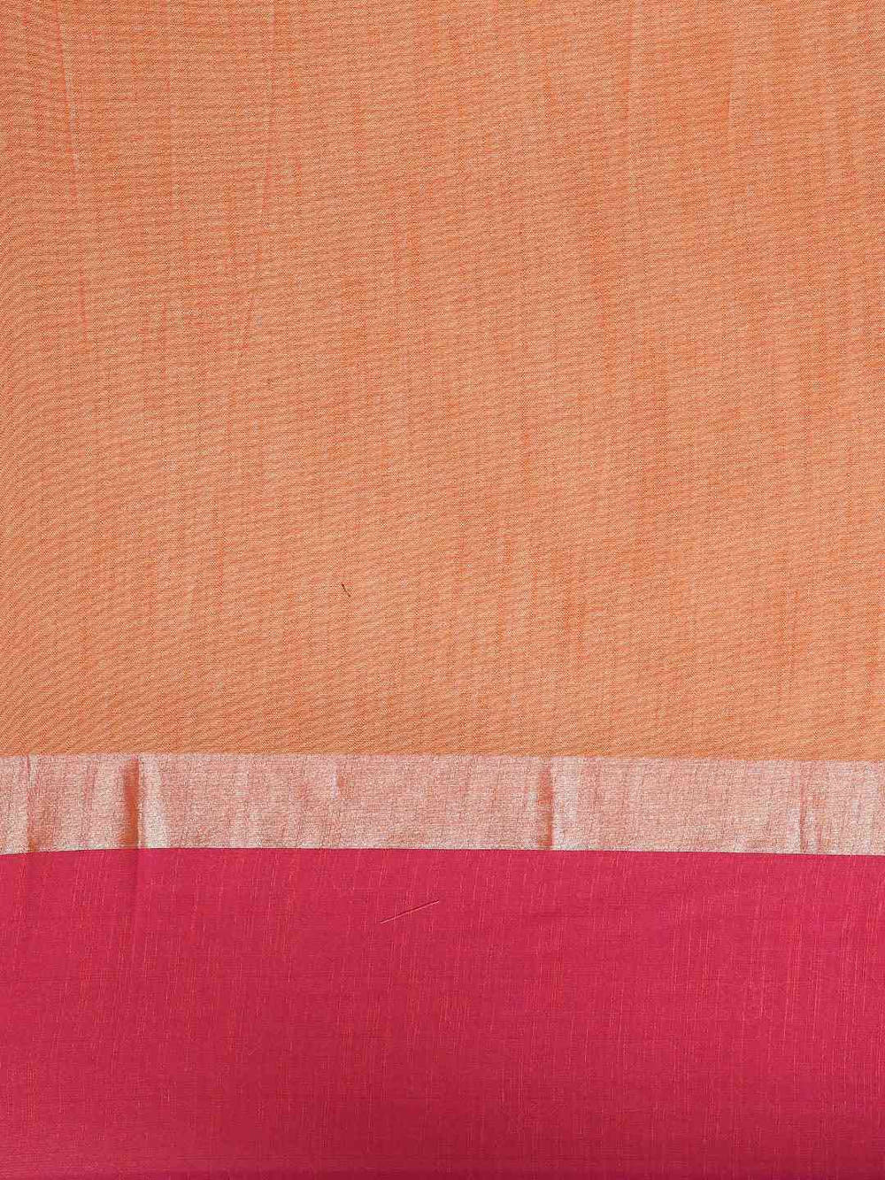Orange Colour Solid Linen Blend Saree With Zari Border