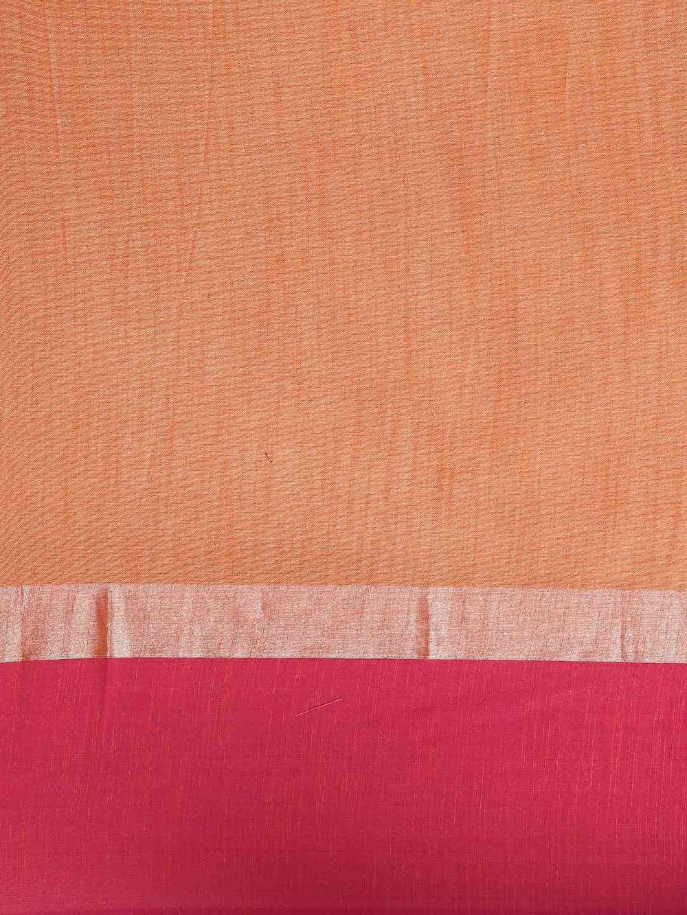 Orange Colour Solid Linen Blend Saree With Zari Border