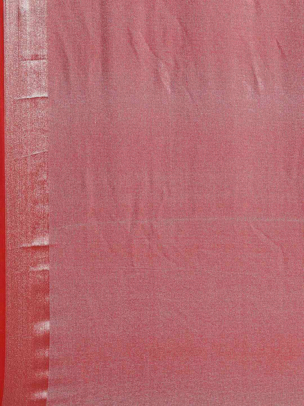  Latest Red Colour Solid Linen Blend Saree