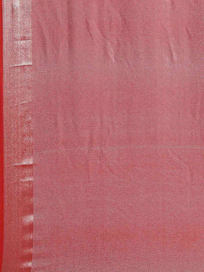  Latest Red Colour Solid Linen Blend Saree