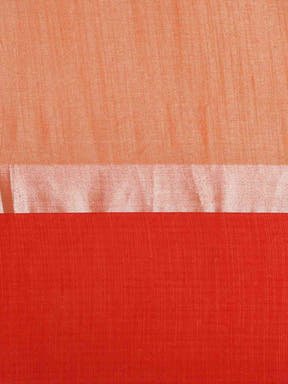  Elegant Orange Colour Solid Linen Blend Saree