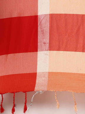  Elegant Orange Colour Solid Linen Blend Saree