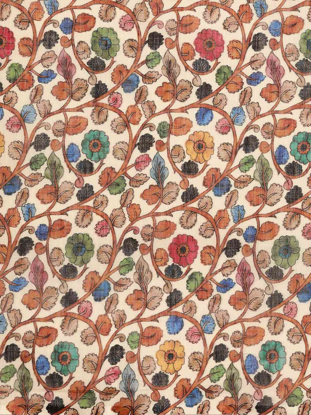 Beautiful Off White Colour Kalamkari Print Saree