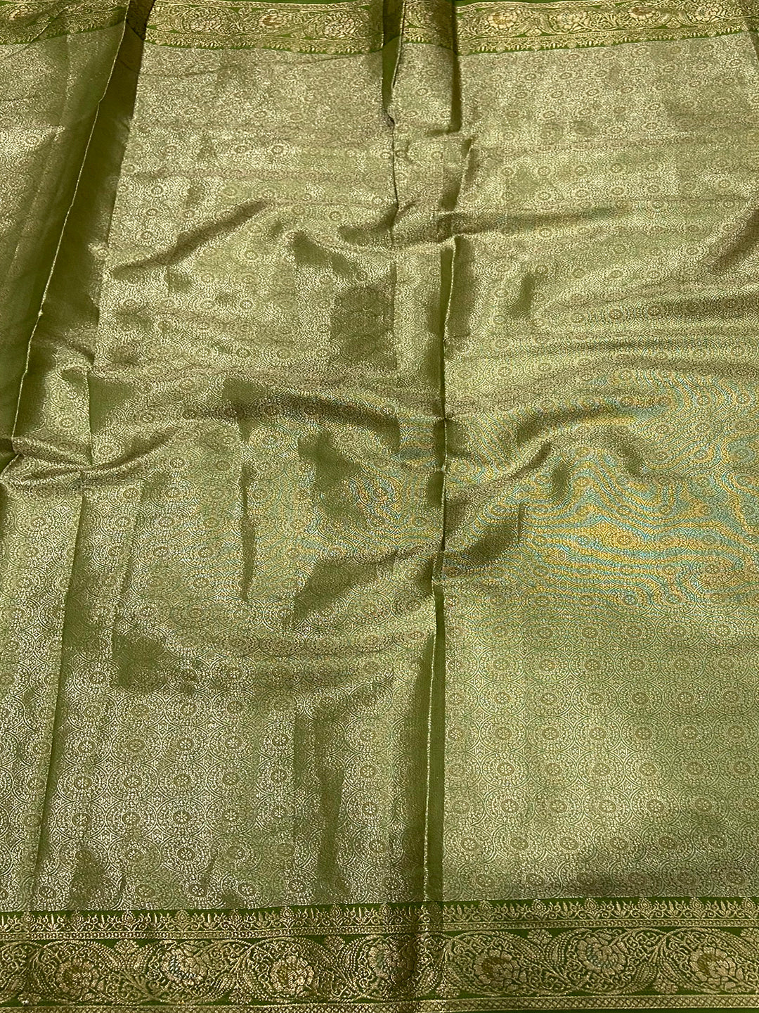 Graceful Olive Kora Tissue Saree