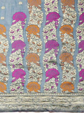 Latest Banarasi Zari Border Cotton Saree In Firozi Colour