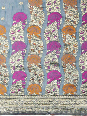 Latest Banarasi Zari Border Cotton Saree In Firozi Colour