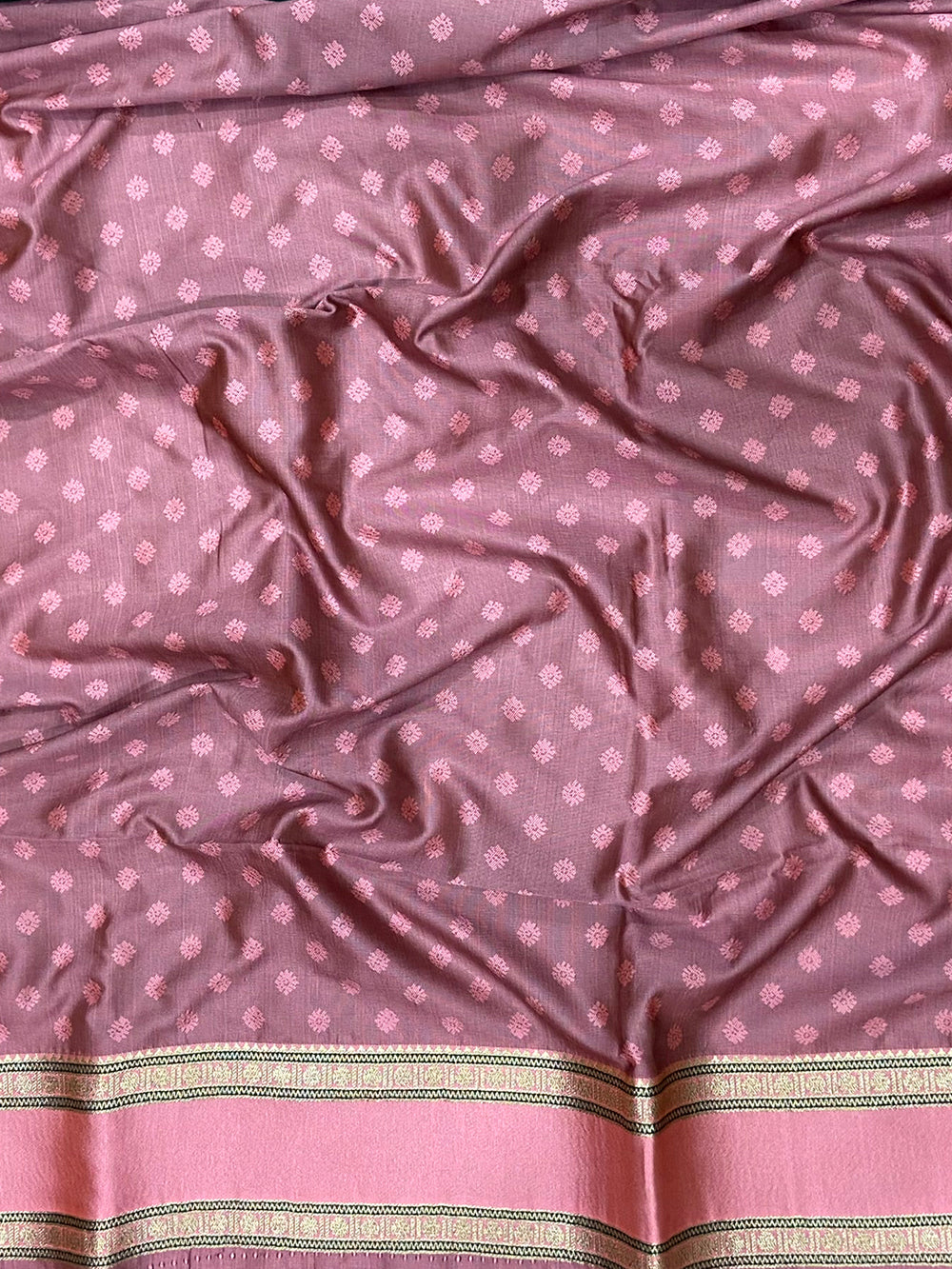 Bottle Green Soft Silk Floral Butta Saree