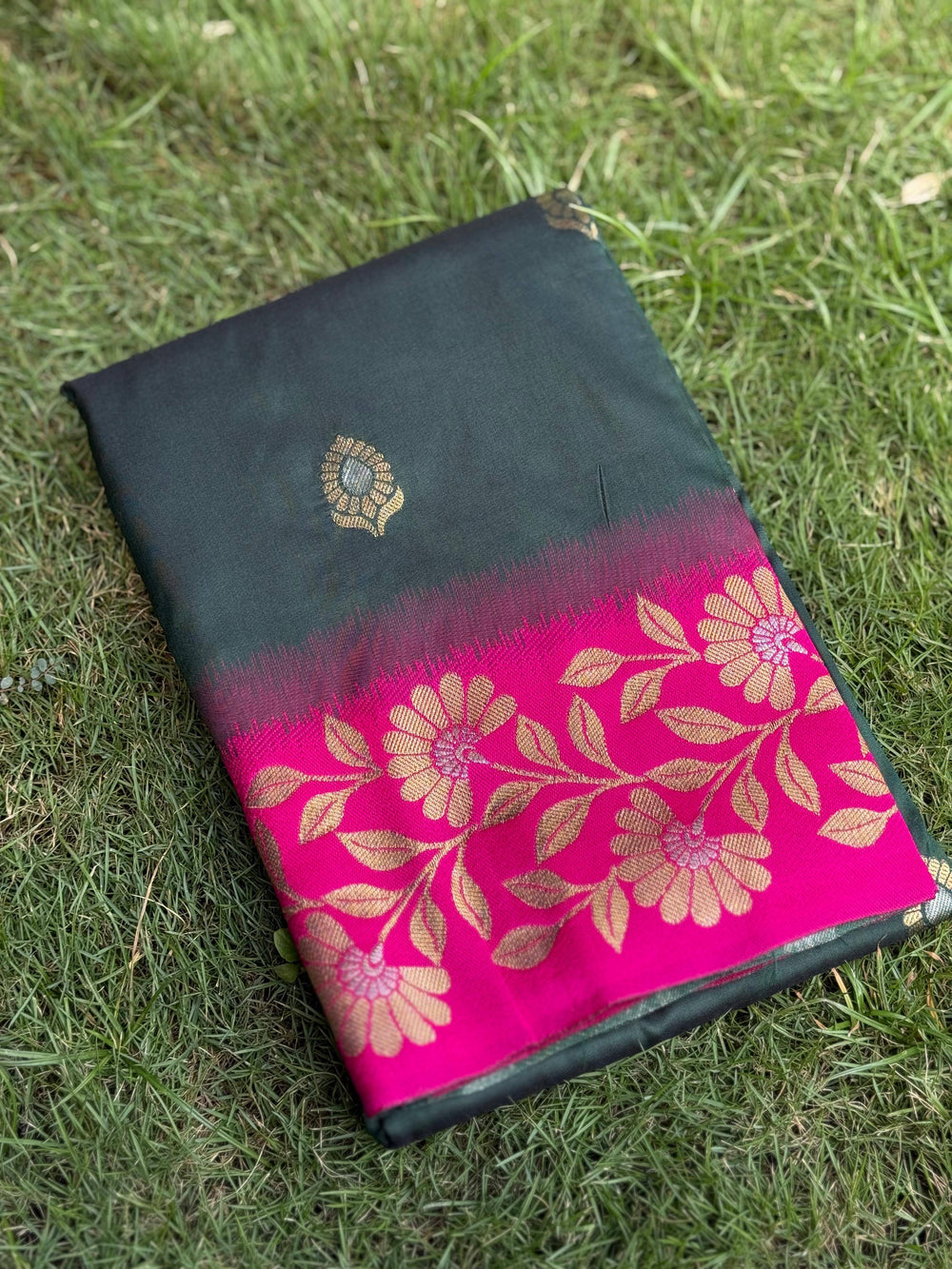 Deep Green Soft Silk Kanjivaram Saree