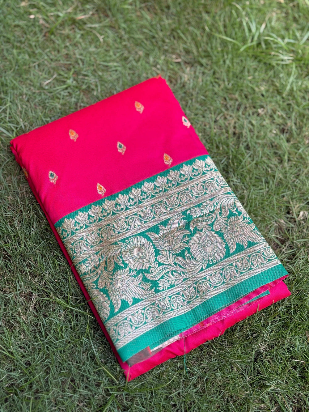 Bright Pink Soft Silk Kanjivaram Saree