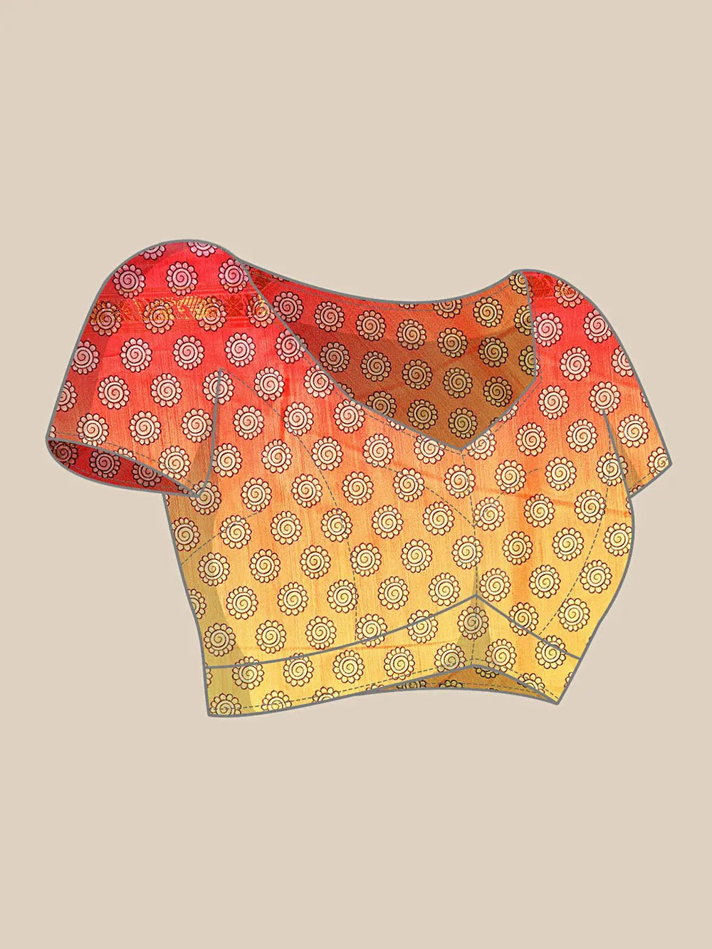  Beautiful Kalamkari Silk Saree With Block Print
