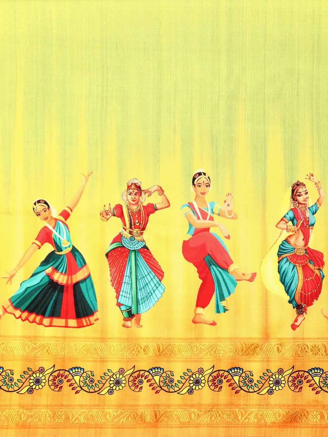 Multi Colour Stylish Kalamkari Silk Saree With Block Print 