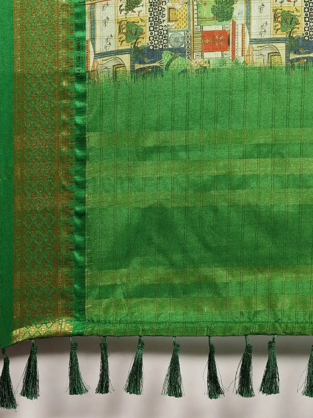 Uppada Cotton Silk Saree With Digital Block Print