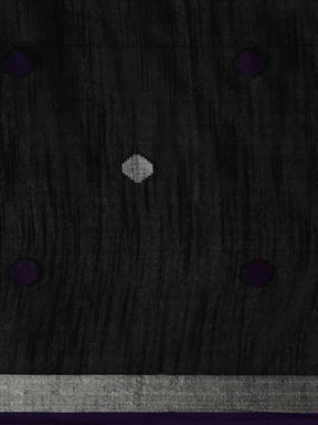 Latest Banarasi Purple Colour Polka Dots & Zari Border Saree