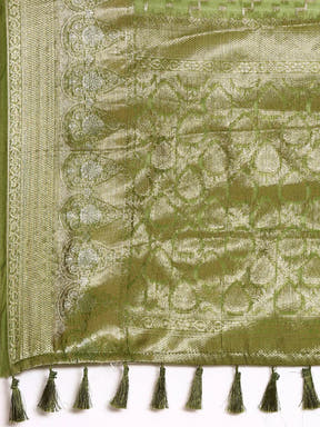 Banarasi Katan Tissue Silk Lehriya Desine Festive Wear Saree