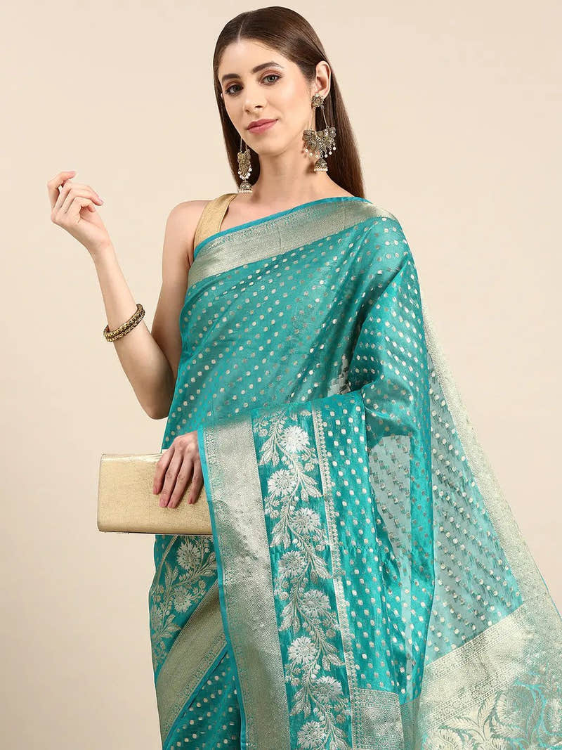 Banarasi Katan Tissue Silk Butti Design Festive Wear Saree