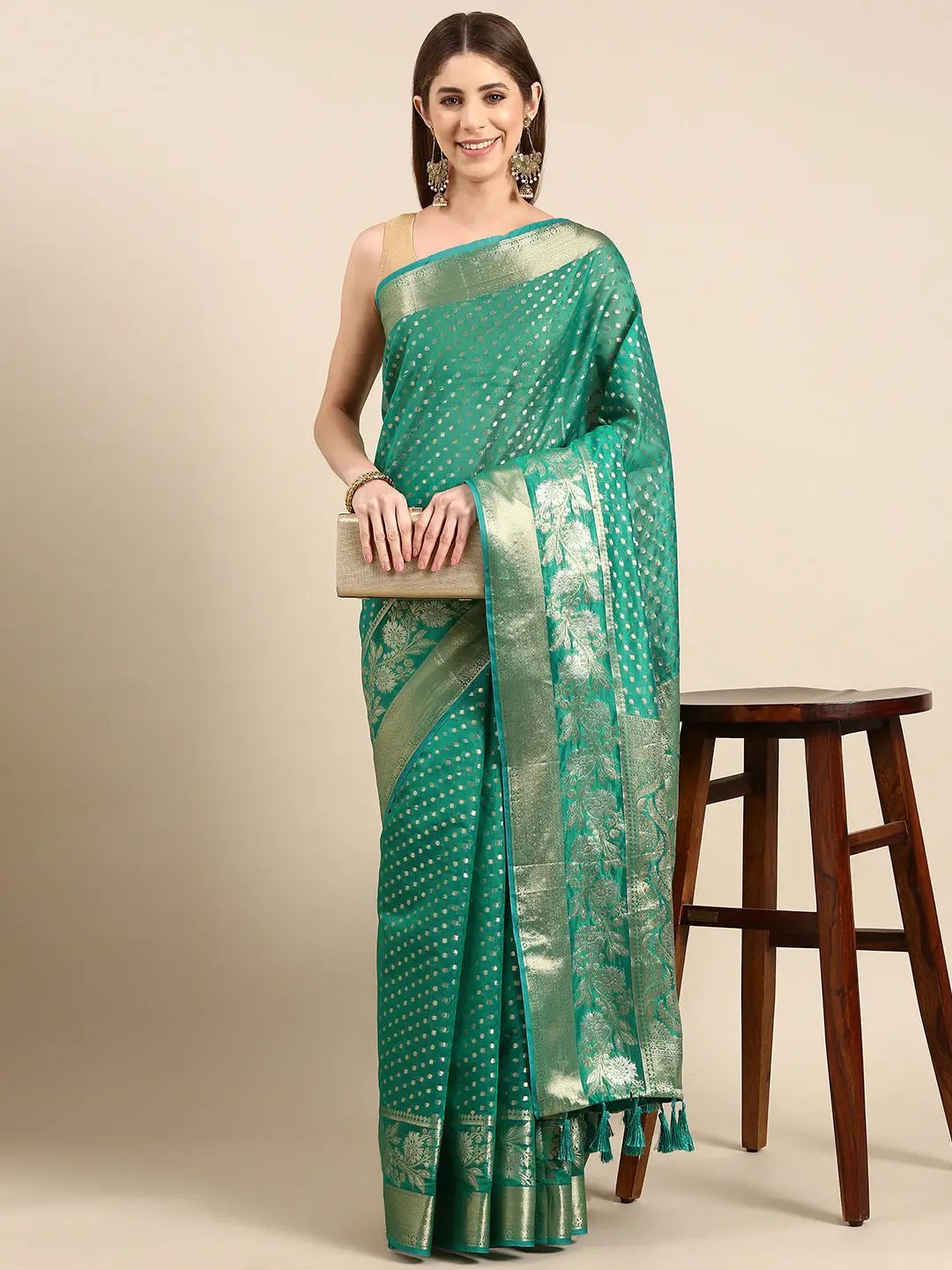 Banarasi Katan Silk Butti Design Saree 