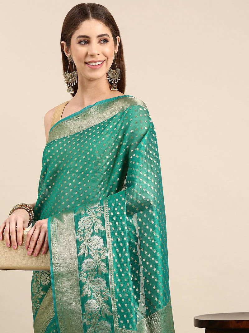 Banarasi Katan Tissue Silk Butti Design Festive Wear Saree