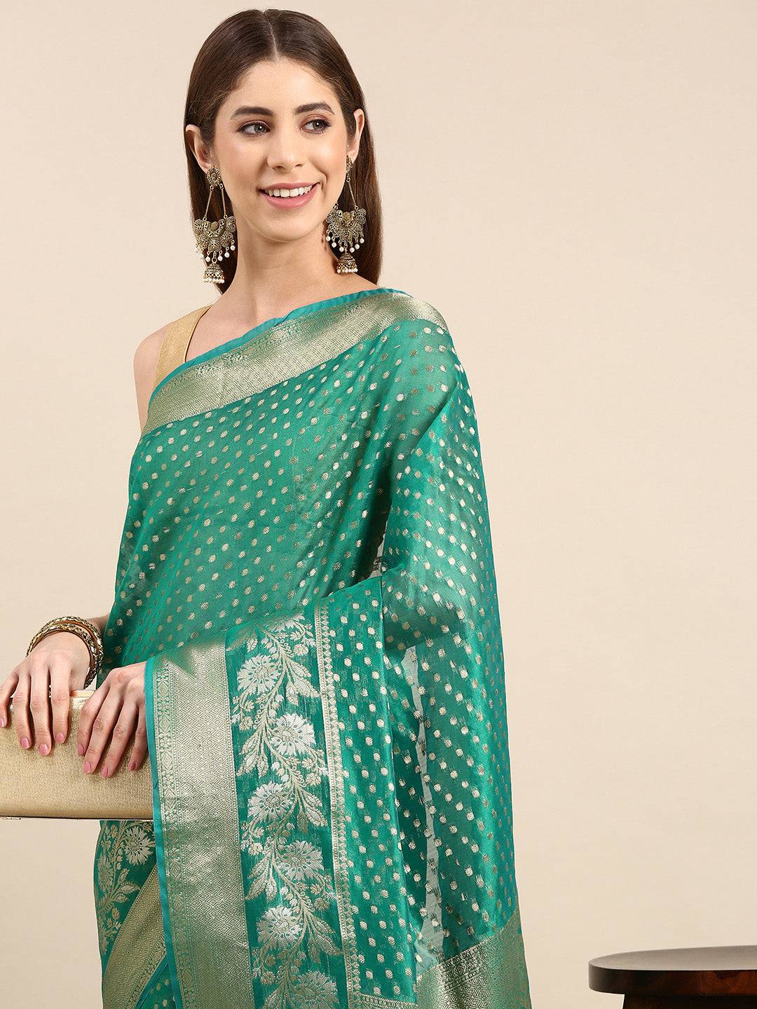  Banarasi Katan Silk Butti Design Saree Vastranand 