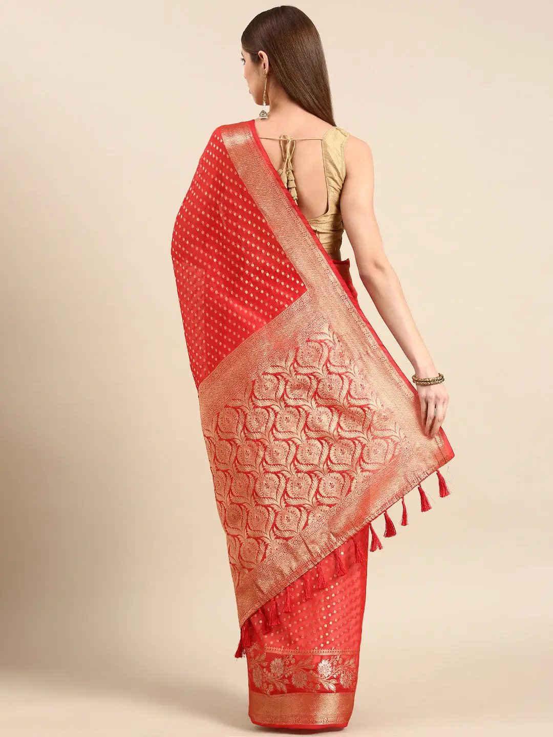  Banarasi Katan Silk Butti Design Saree 