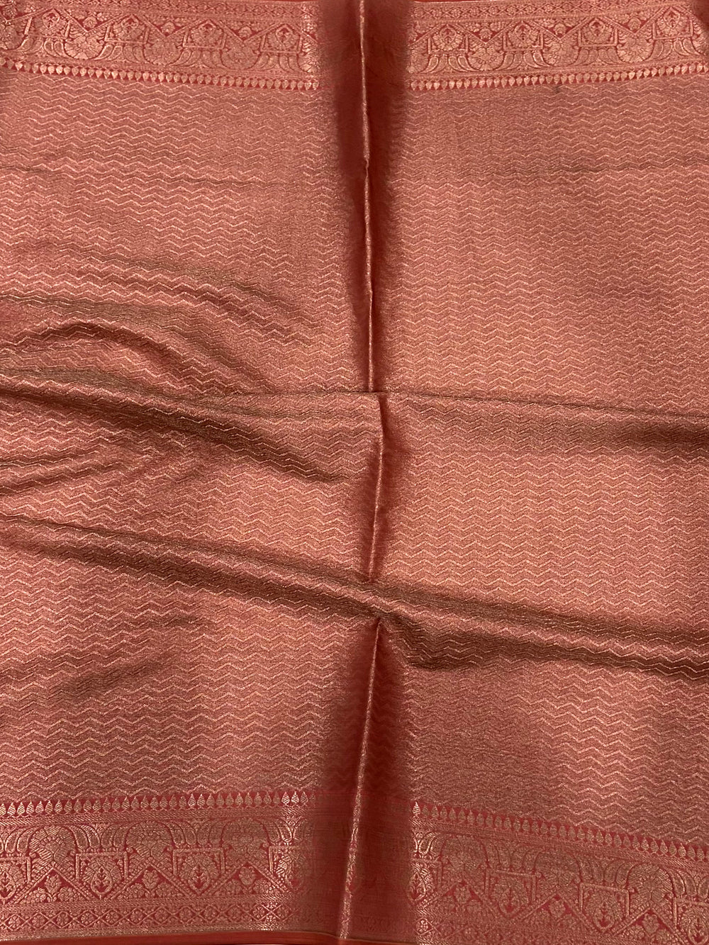 Coral Bamboo Silk Floral Saree