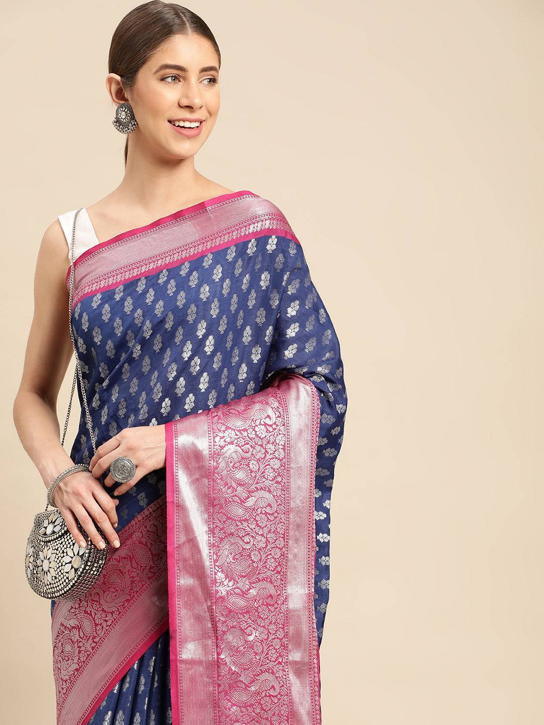  Banarasi Katan Silk Butti Design Saree Vastranand 