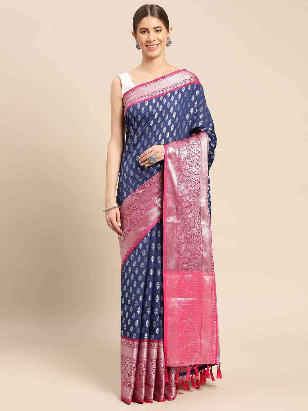  Banarasi Katan Silk Butti Design Saree Vastranand 